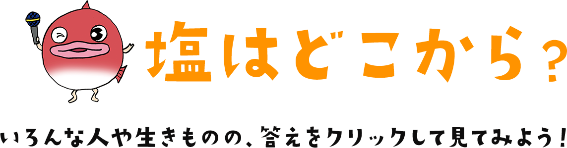 塩はどこから？いろんな人や生きものの、答えをクリックして見てみよう！